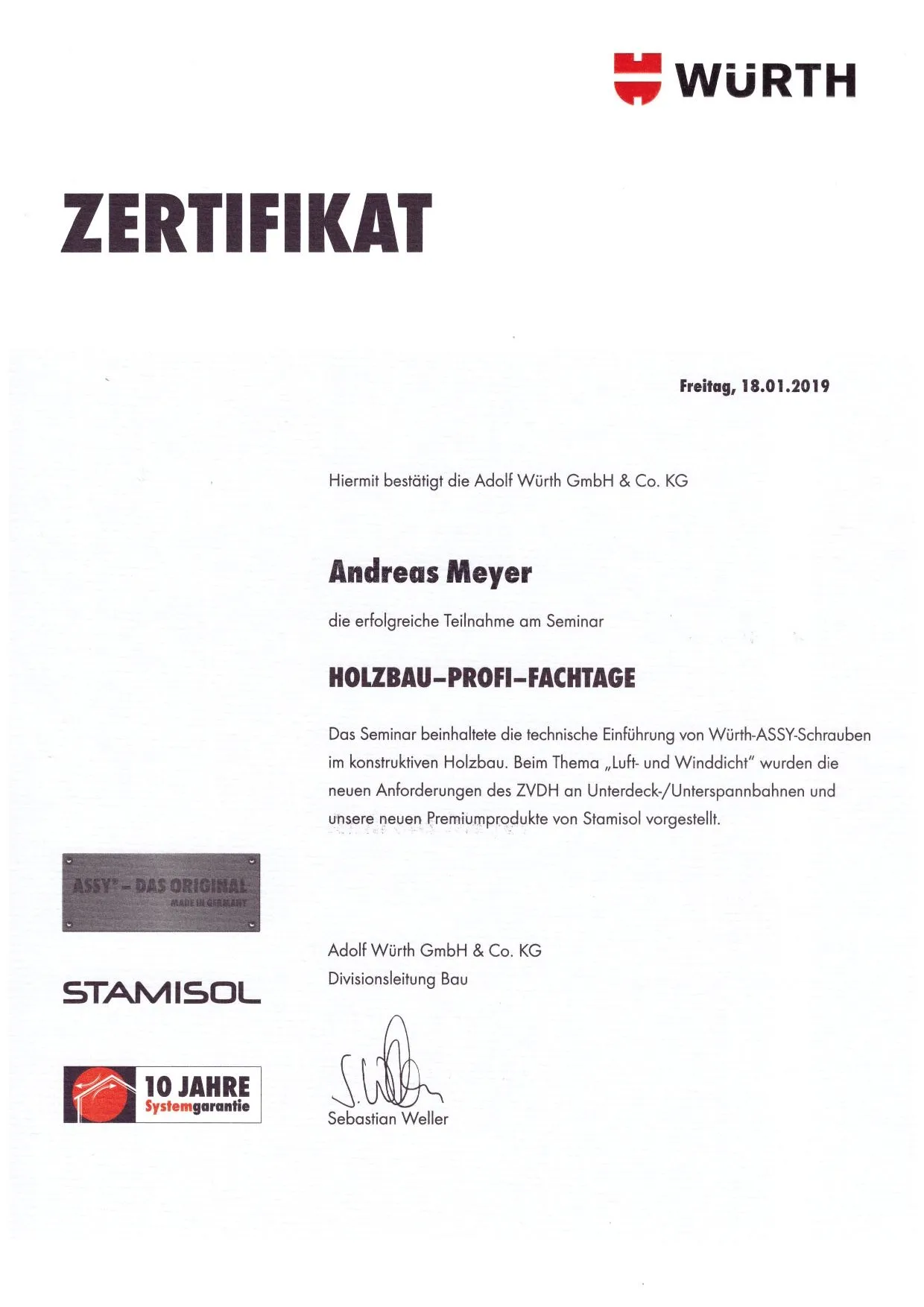 Würth Holzbau Profi Fachtage 2019